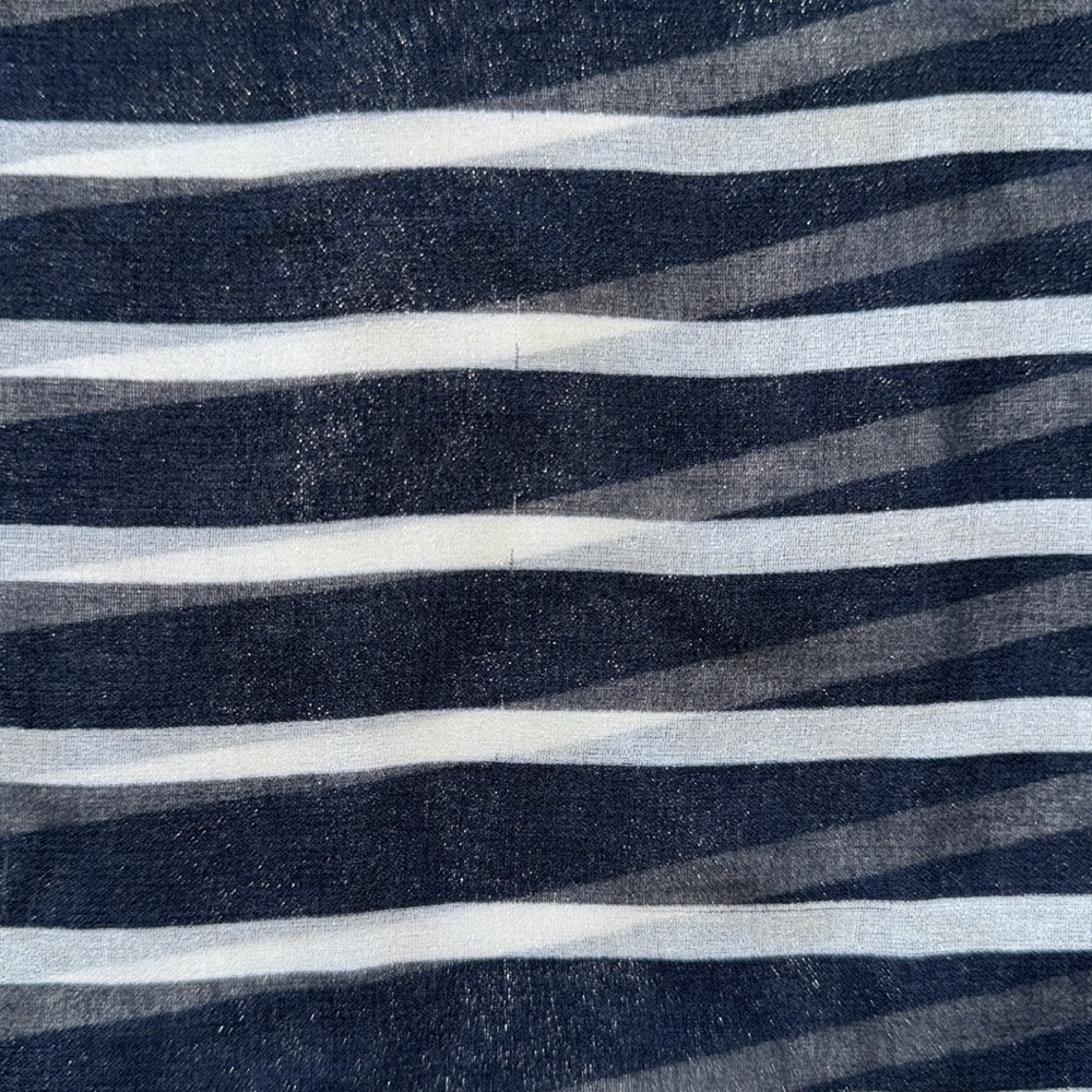 J. Crew Blue & White Stripe Tunic Blouse Sheer Voile Cap Sleeve Self Tie Sz XS - Picture 6 of 8